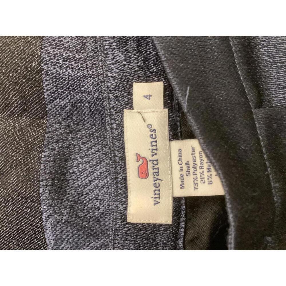 Vineyard Vines Sparkly Navy Black Box Pleat Knee Length Striped Skirt Party 4 - Picture 3 of 4